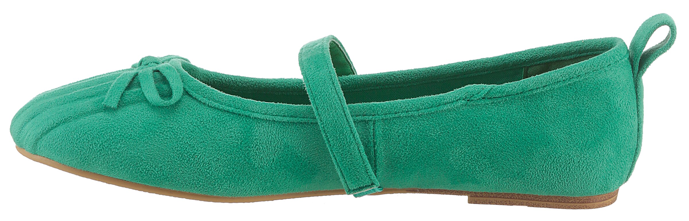 Aniston Ballet Flats with Strap in Green: front