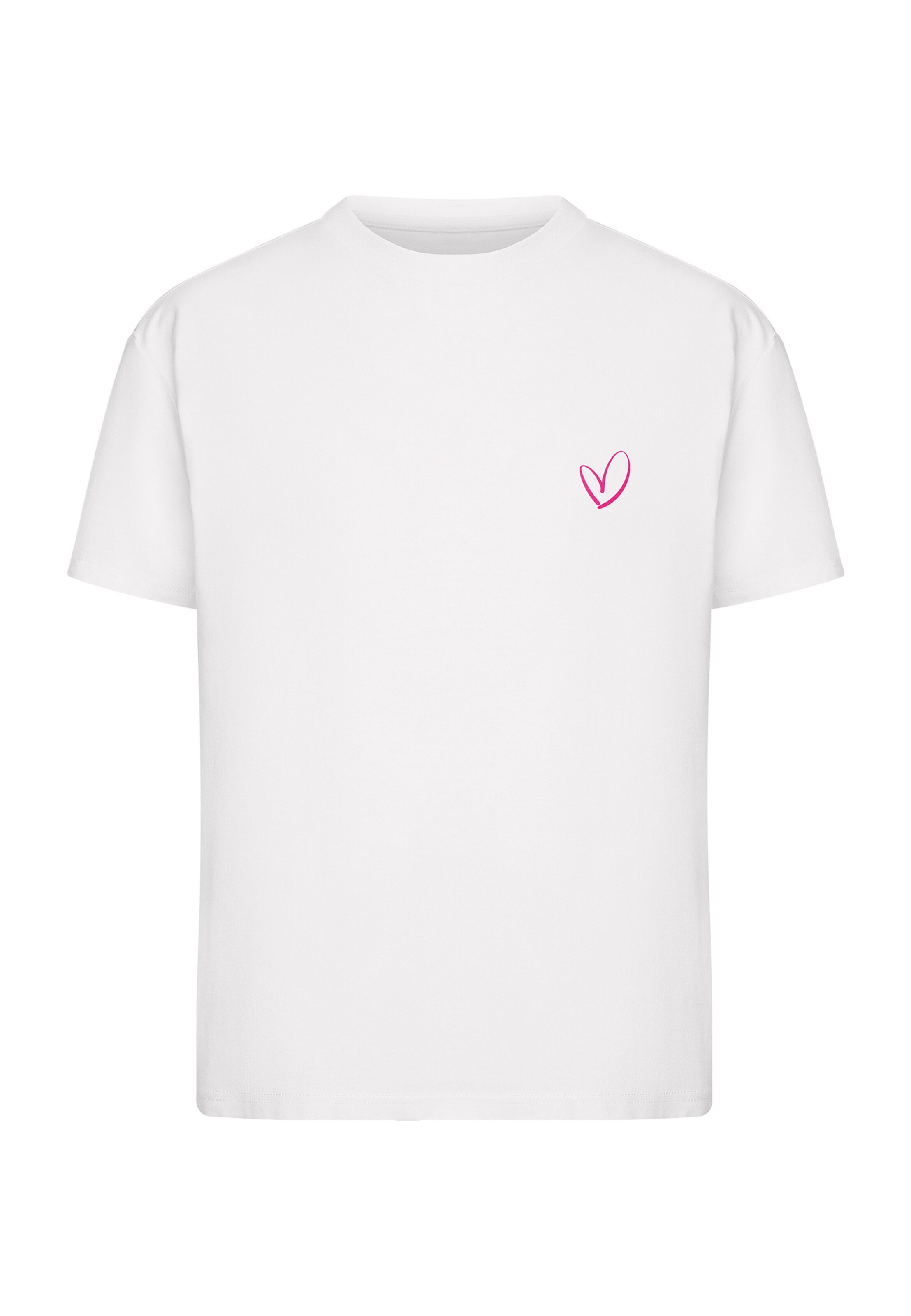 Urban Classics - Camisa 'Rainbow Heart' em branco: frente