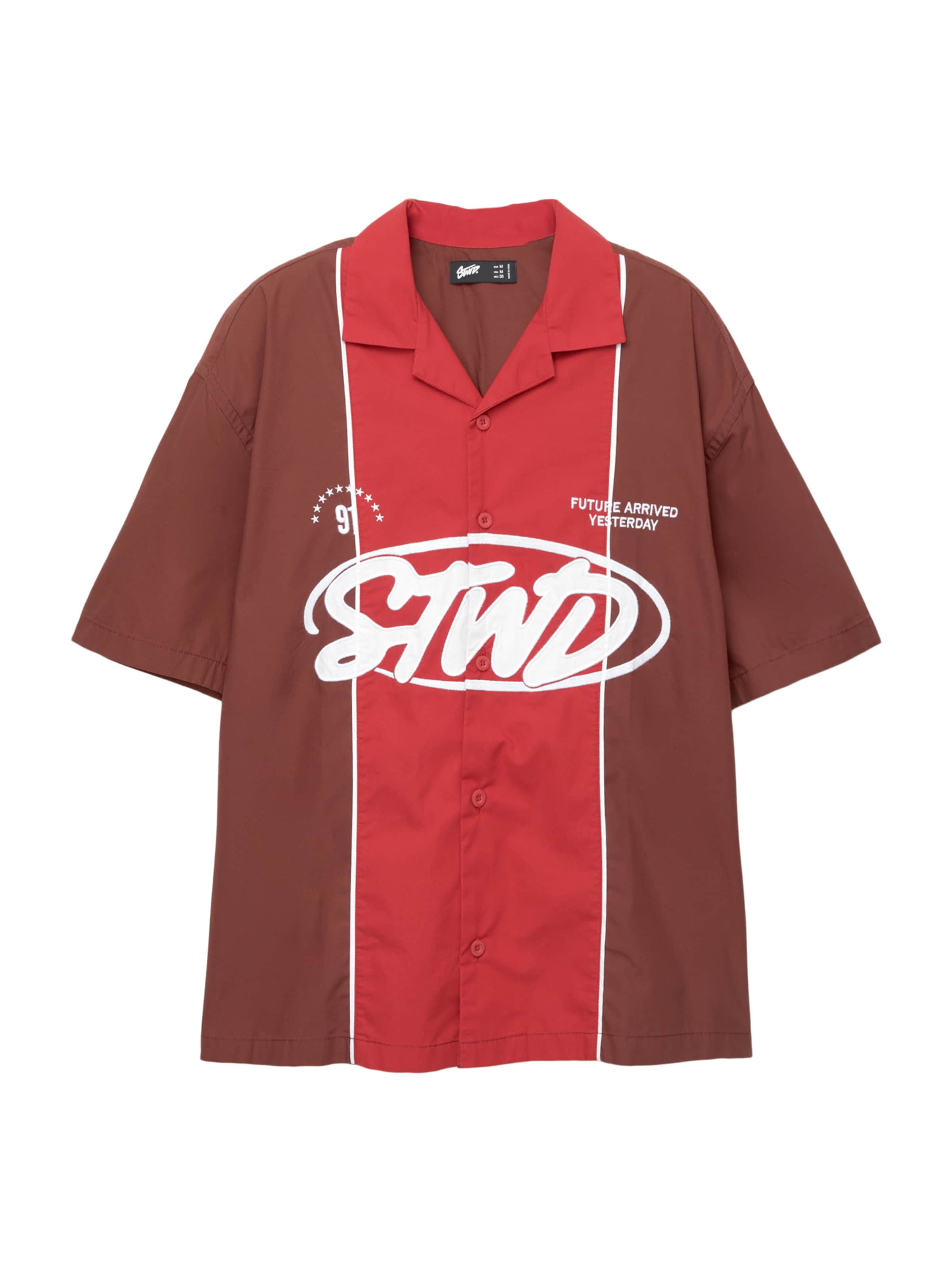 Pull&Bear Regular fit Ing 'STWD' - piros: elől