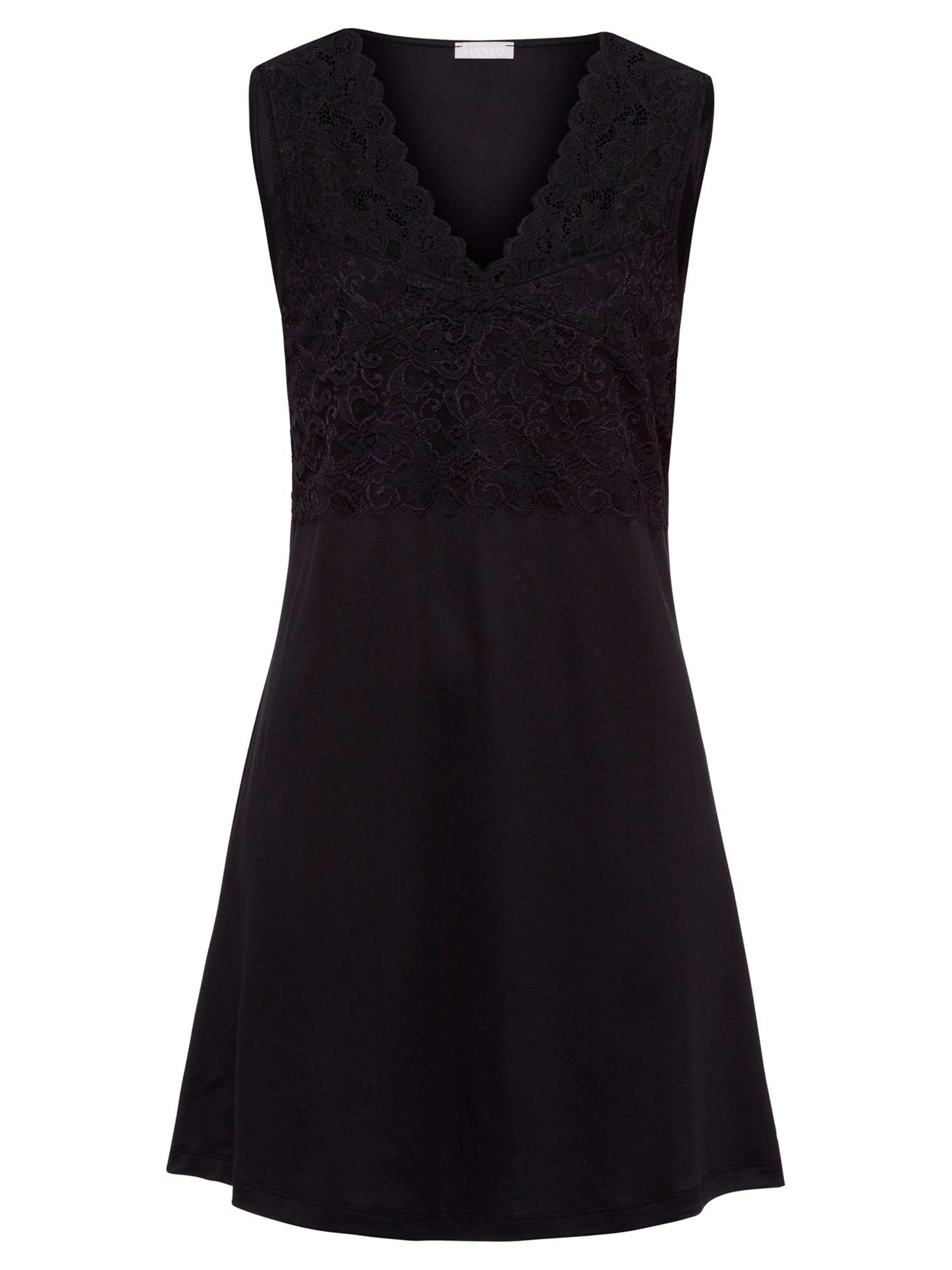 Hanro Nightgown 'Moments' in Black: front