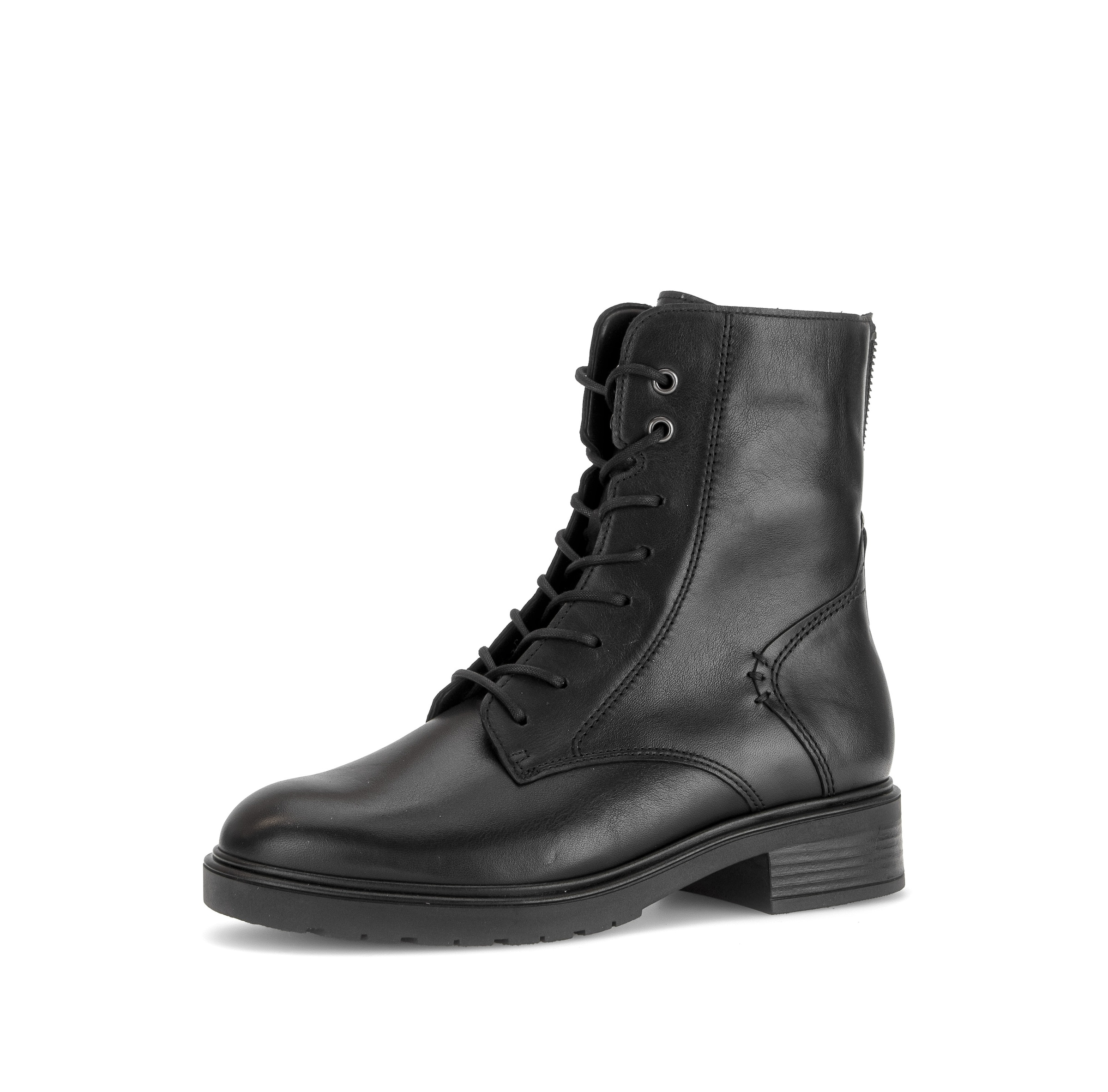 GABOR Lace-Up Ankle Boots in Black: front