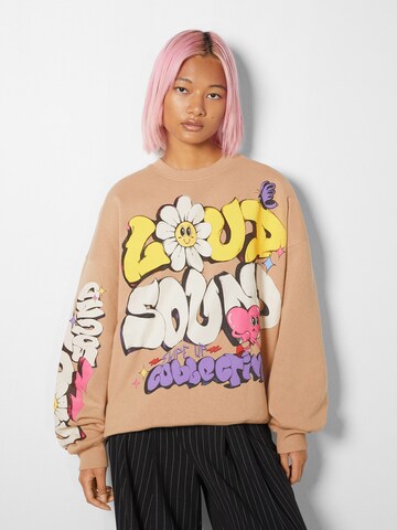 Bershka Sweatshirt in Braun: Vorderseite