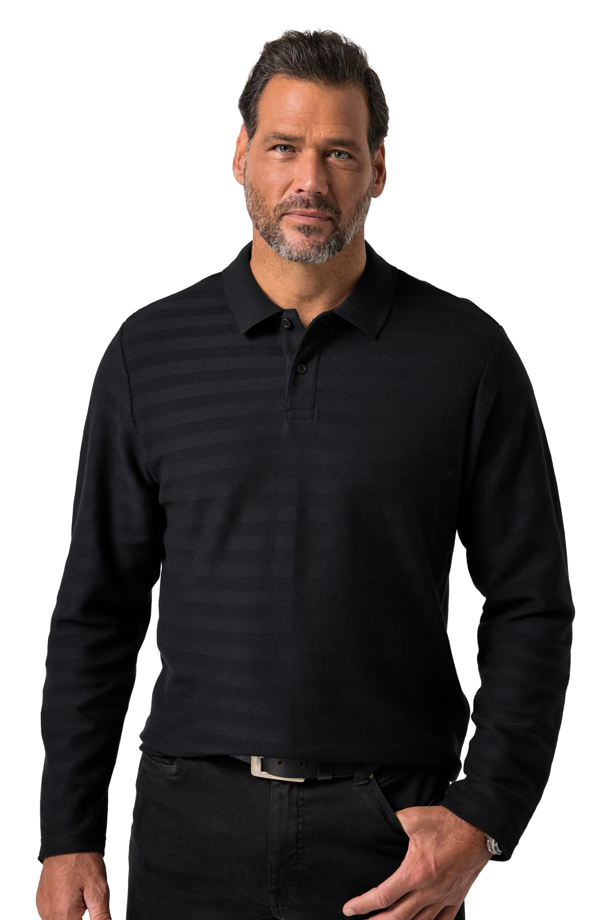 JP1880 Poloshirt in Schwarz: Vorderseite