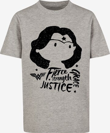F4NT4STIC Shirt 'DC Comics Wonder Woman Fierce Sketch' in Grijs: voorkant
