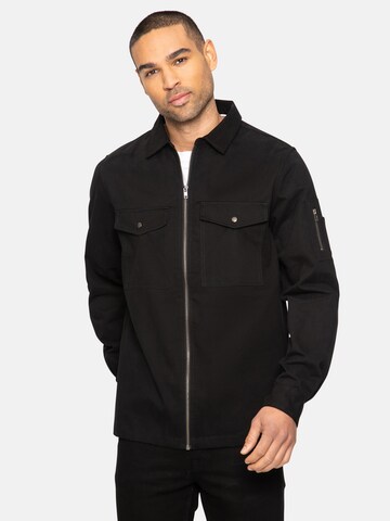 Threadbare Comfort Fit Übergangsjacke 'Ash' in Schwarz: Vorderseite