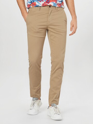 BOSS Slimfit Hose 'Schino-Taber D' in Braun: Vorderseite