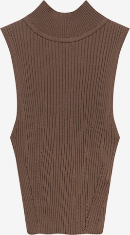 Pull&Bear Knitted Top in Brown: front