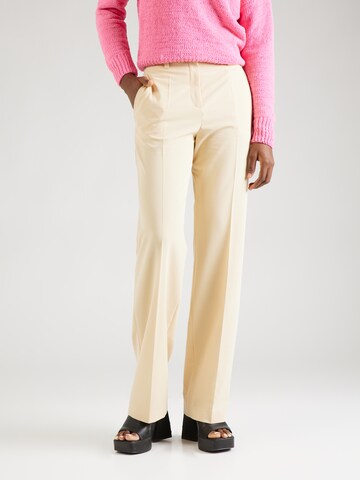 HUGO Regular Pleated Pants 'Hulana' in Beige: front