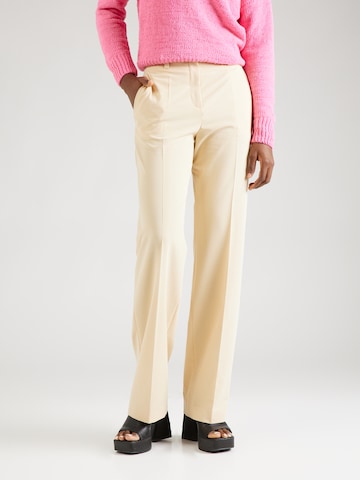 HUGO Red Regular Trousers with creases 'Hulana' in Beige: front