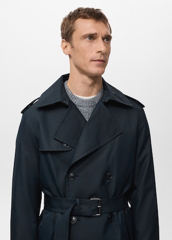 MANGO MAN Between-Seasons Coat in Blue