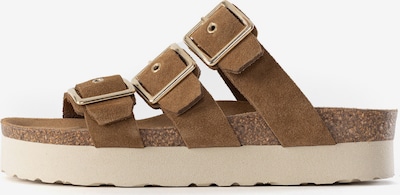 Bayton Pantoletter 'Castelo' i camel, Produktvisning