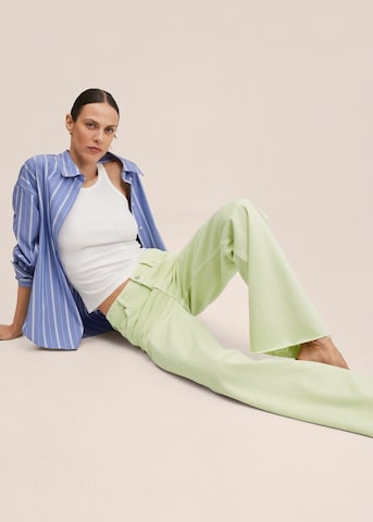 MANGO Wide leg Jeans 'Agnes' in Groen