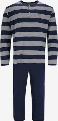 Pyjama long HAJO en bleu : devant