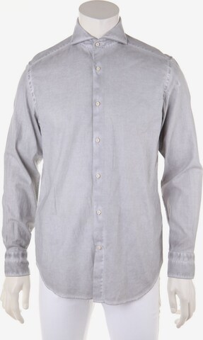 Boggi Milano Button Up Shirt in M in Grey: front