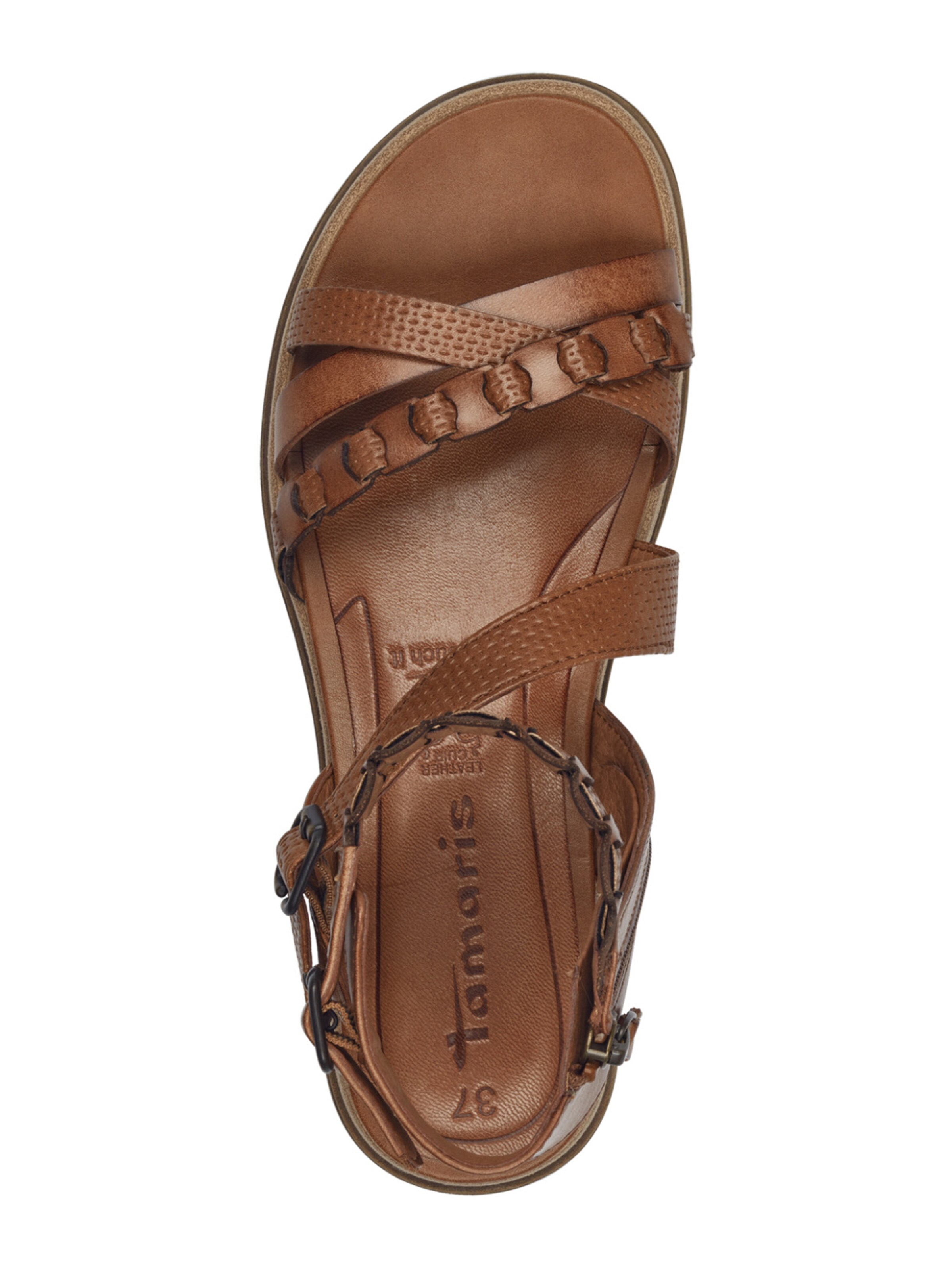 Tamaris Sandały z rzemykami w kolorze brązowy