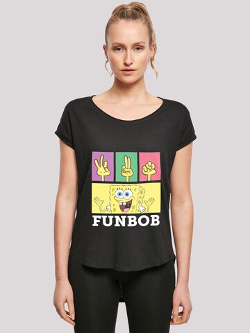F4NT4STIC Shirt 'Spongebob' in Zwart: voorkant