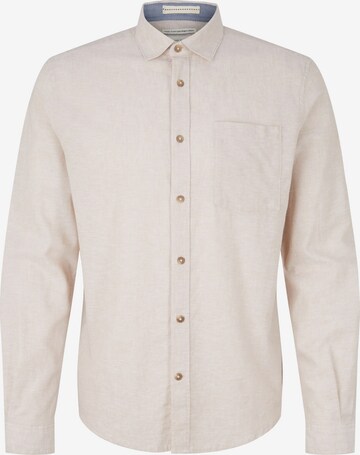 Chemise TOM TAILOR en beige : devant