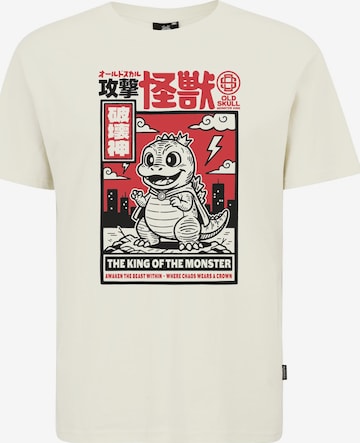 Oldskull Shirt 'Asian Mini Monster Graphic' in White: front