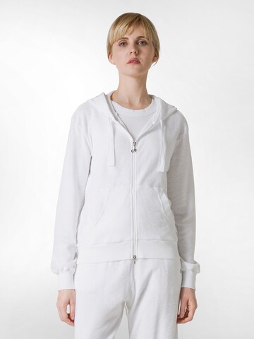 DEHA Sports sweat jacket in White: front