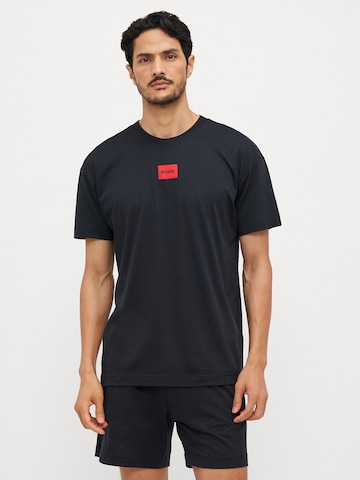 HUGO Pyjama 'GALAXY' in Schwarz: Vorderseite