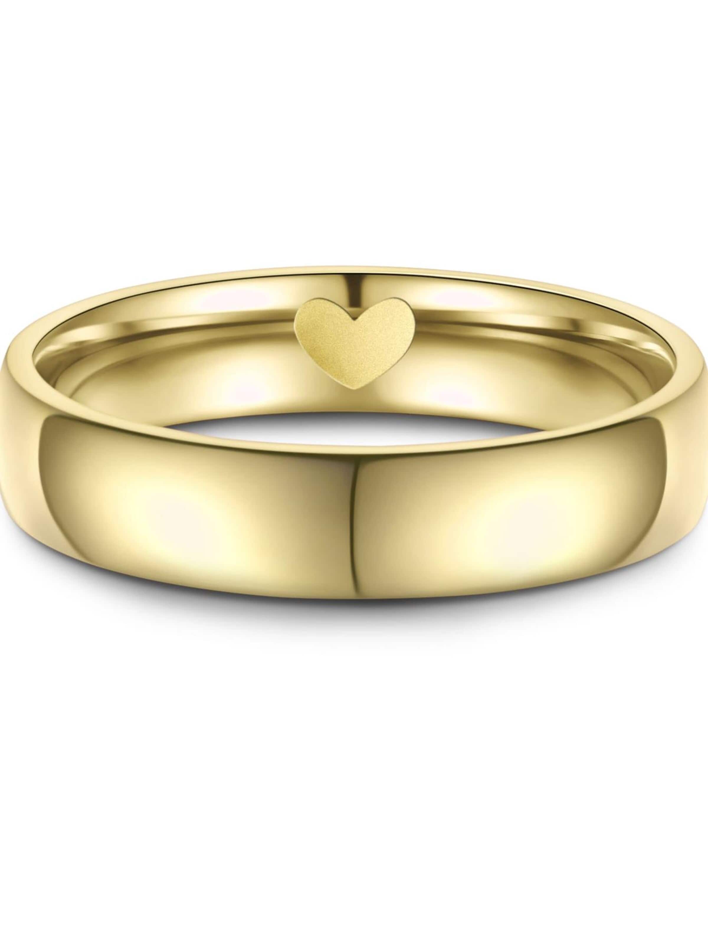 MARRYA Ring 'MARRYA ES-30 Ehering aus Edelstahl - Gold plattiert' i gul