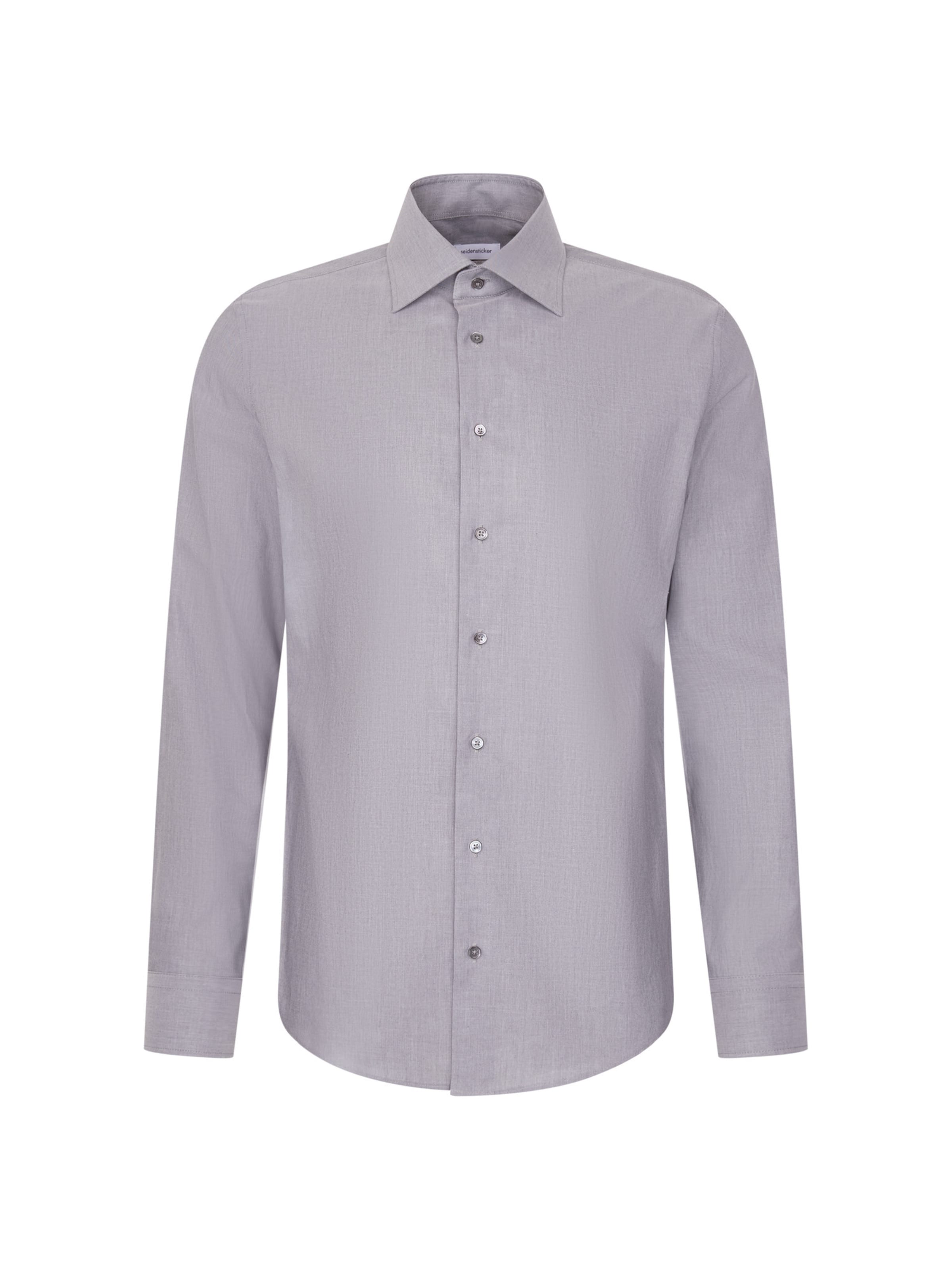 SEIDENSTICKER Slim fit Business Shirt in Grey: front