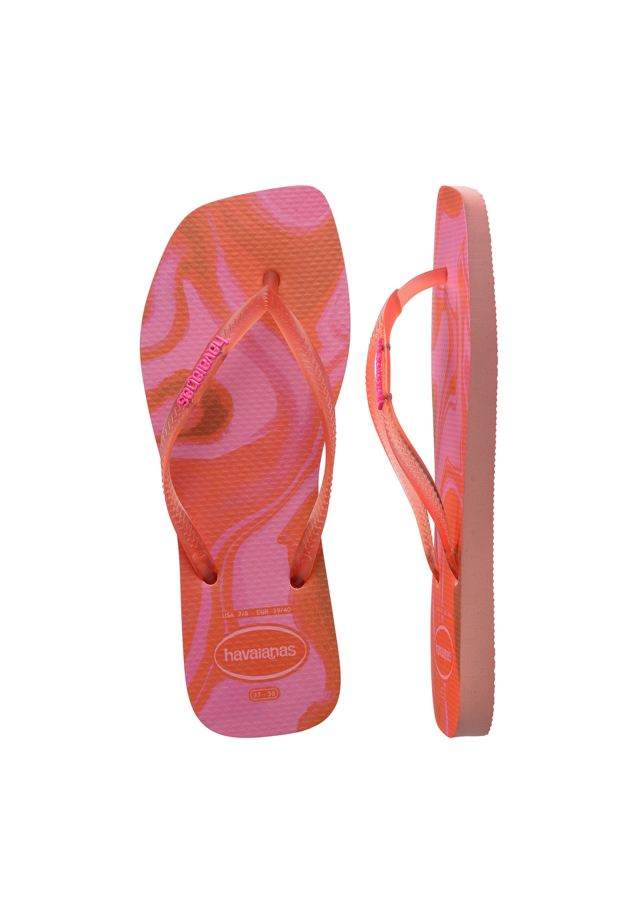 HAVAIANAS - Chinelos de dedo 'Square Jelly' em rosa
