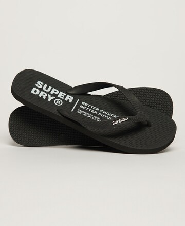 Superdry T-Bar Sandals in Black