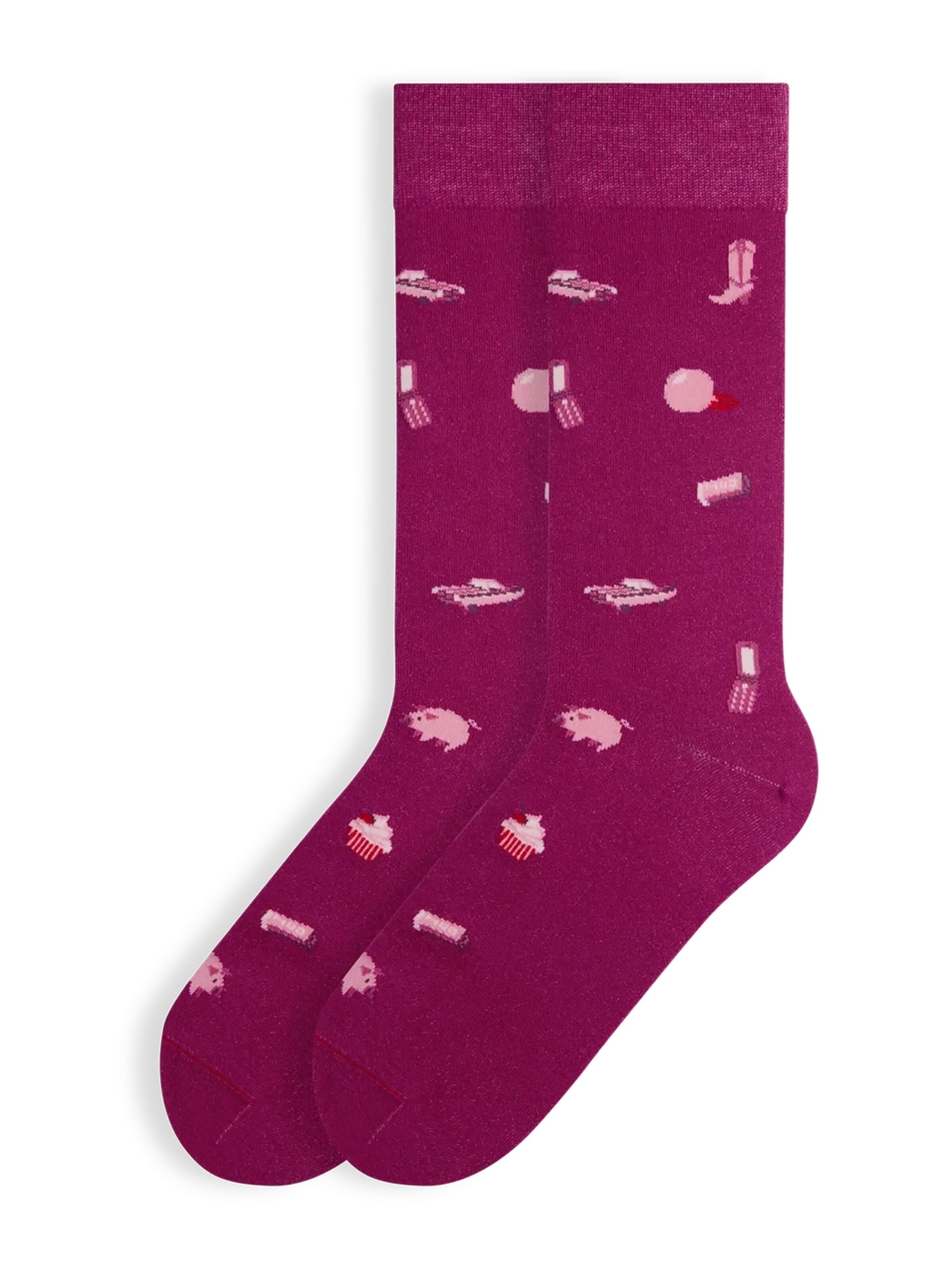 Von Jungfeld Socks 'SIGNATURE ICONS' in Pink: front