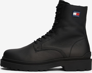 Tommy JeansČizme na vezanje - crna boja: prednji dio