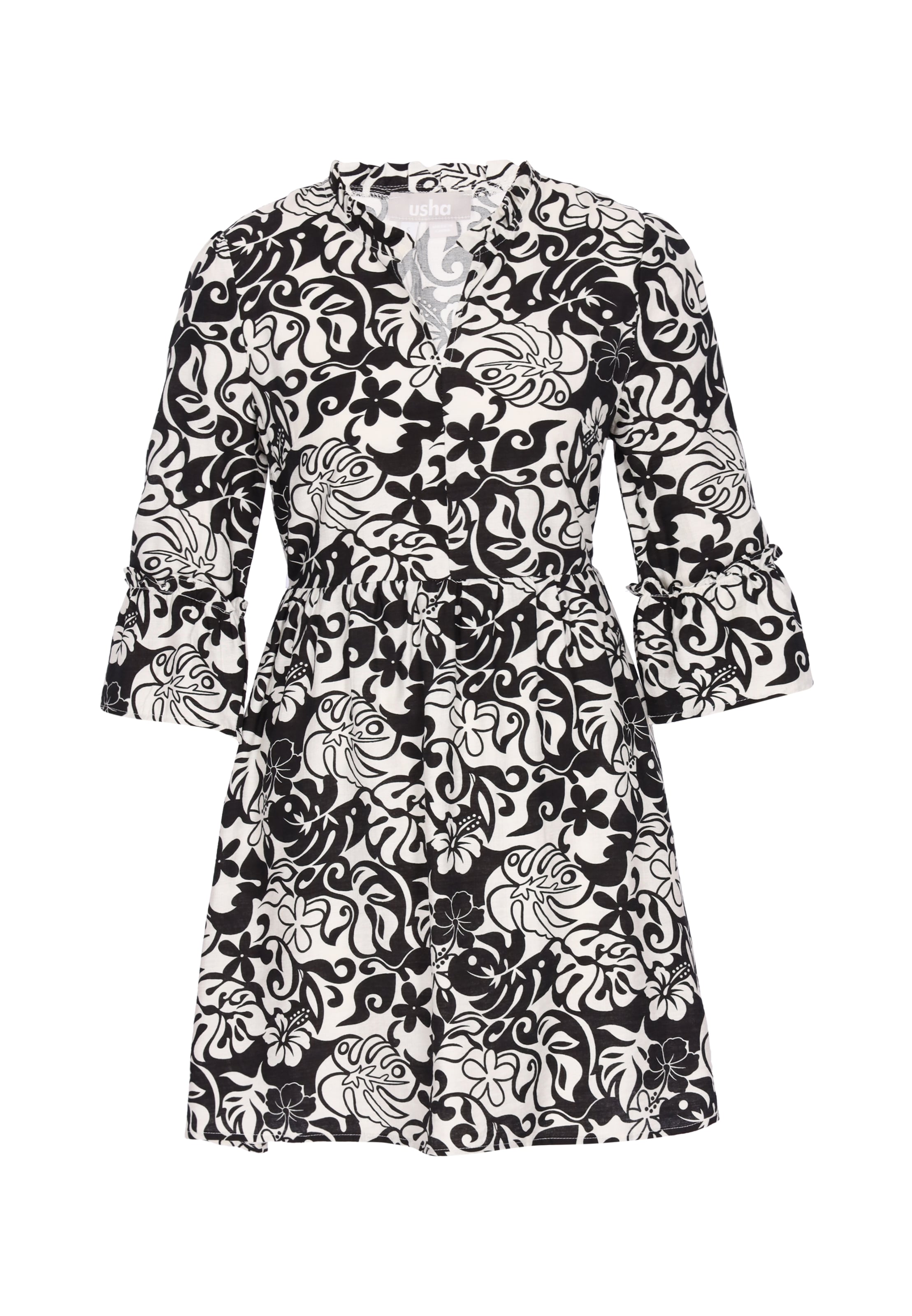 Usha Jurk in Zwart: voorkant