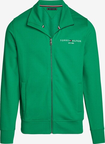 TOMMY HILFIGER Zip-Up Hoodie 'Stand-Up Collar' in Green: front