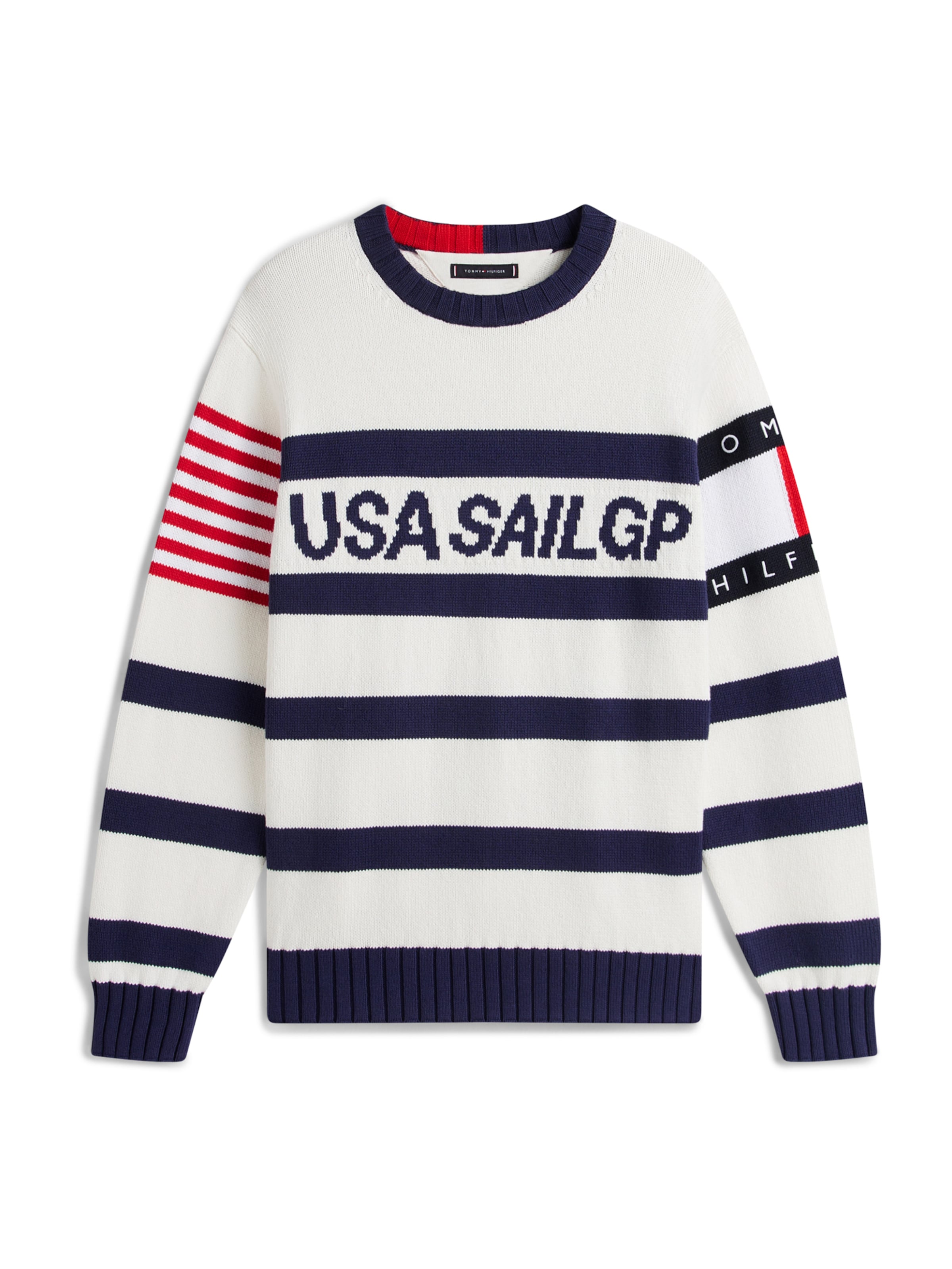 Pull-over 'US SAILGP' TOMMY HILFIGER en blanc : devant