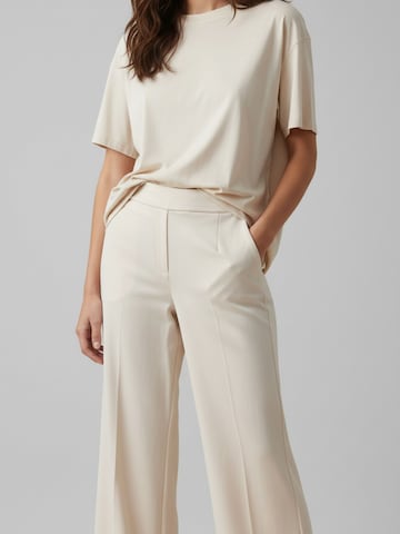 WEARABLE STORIES Wide leg Bandplooibroek 'Saar' in Beige