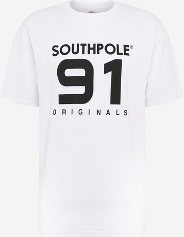 T-Shirt SOUTHPOLE en blanc : devant