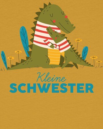 watabout.kids Shirt 'Krokodil Kleine Schwester' in Geel