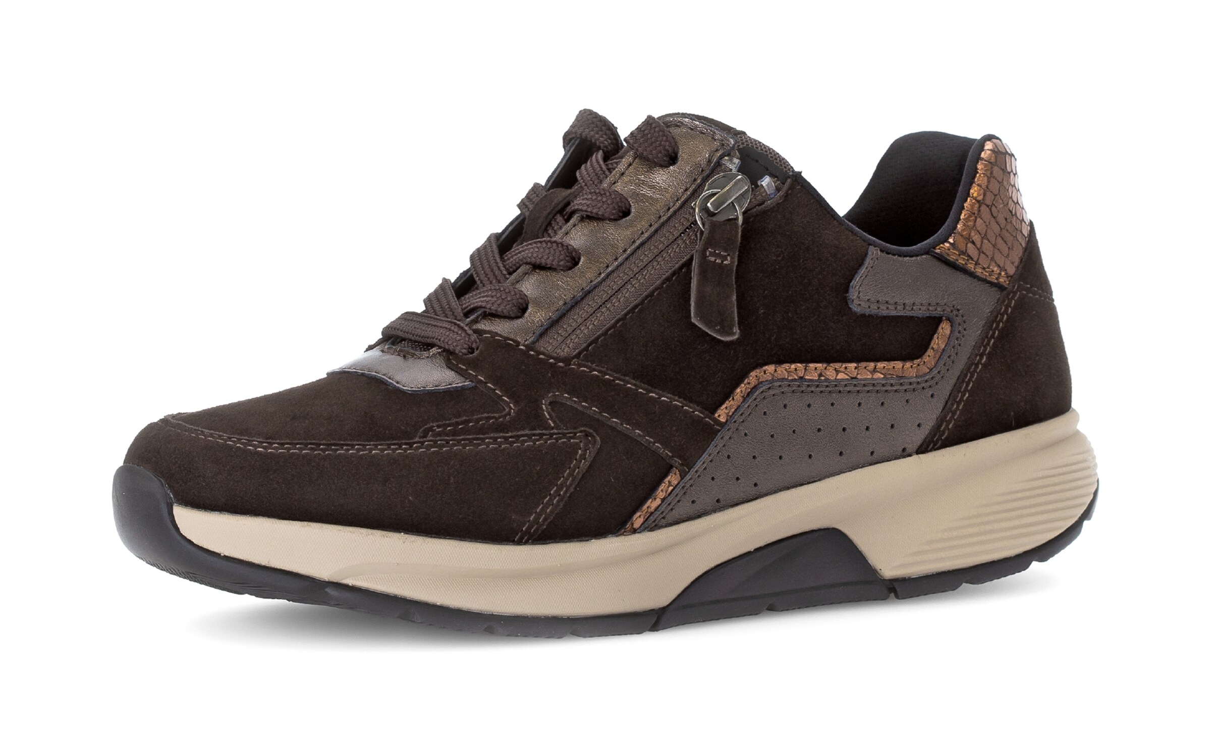Gabor Rollingsoft Sneaker in Braun: Vorderseite