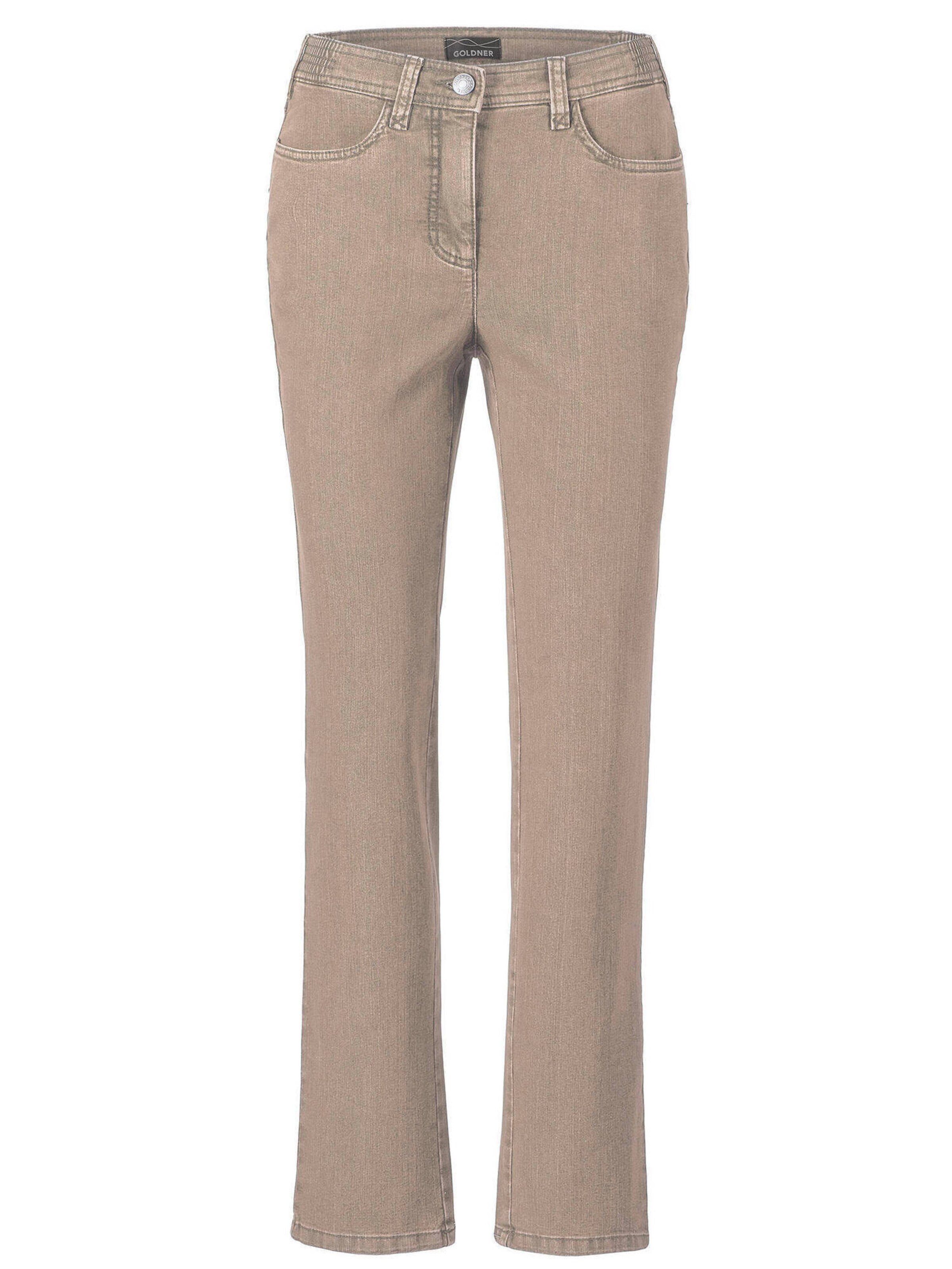 Goldner Jeans 'Carla' in Beige: voorkant