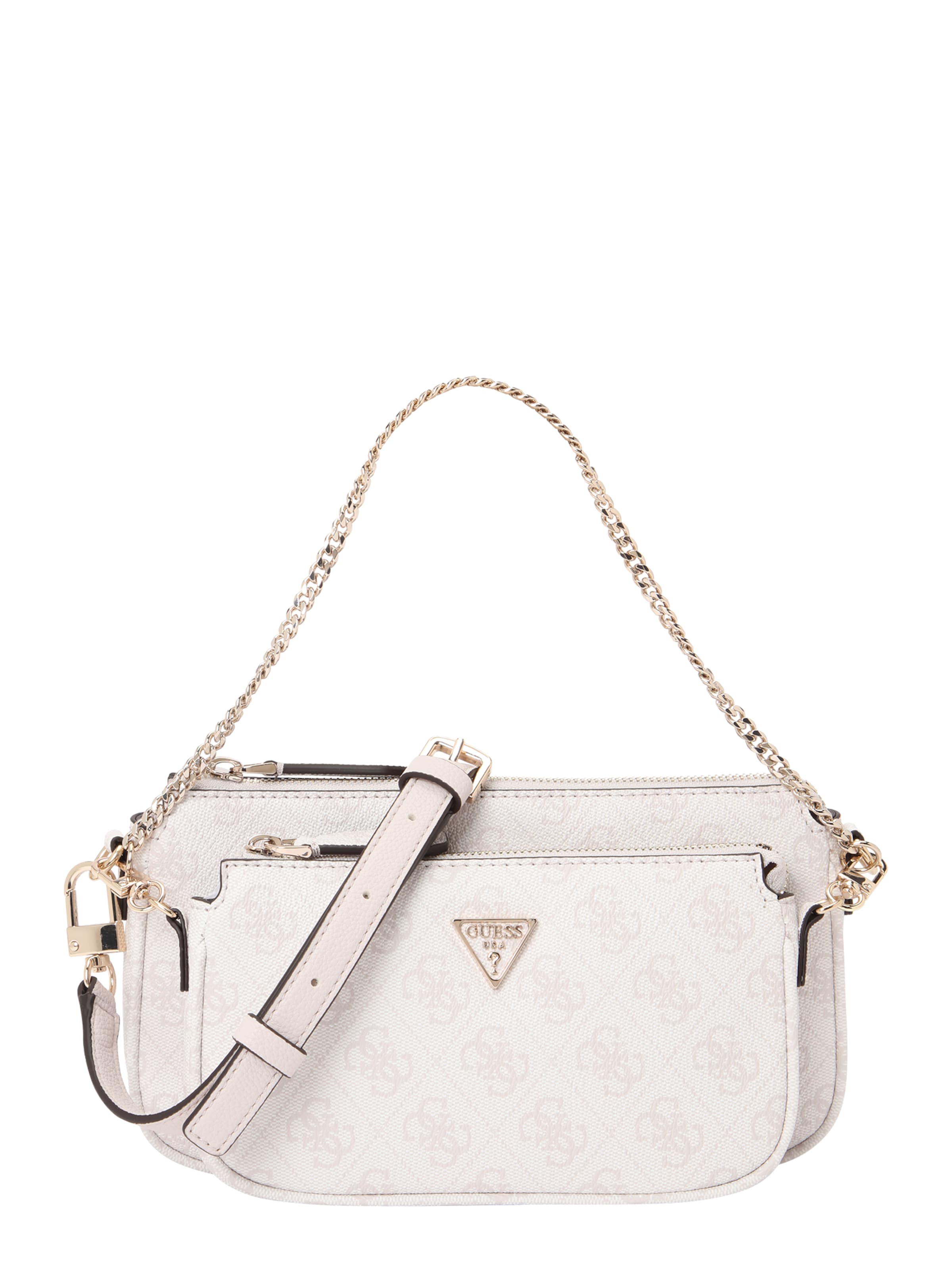 GUESS Τσάντα ώμου 'NOELLE II DBL POUCH CROSSBODY' σε λευκό: μπροστά