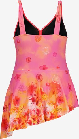 Ulla Popken T-shirt Swimsuit Dress in Pink