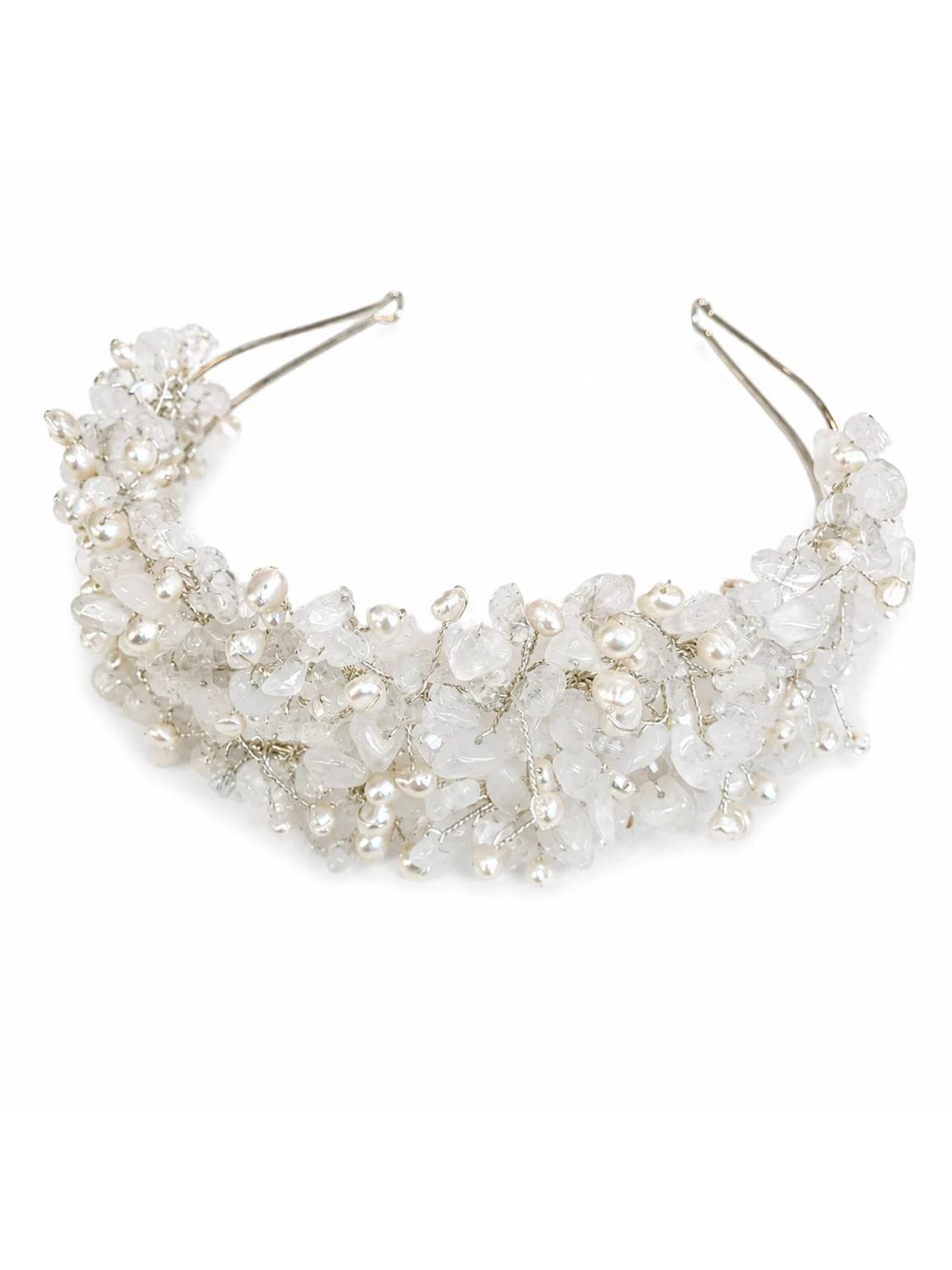 Sally Jane Bridal Ornement pour cheveux 'Selena Tiara Silver' en One Size en argent, Vue avec produit