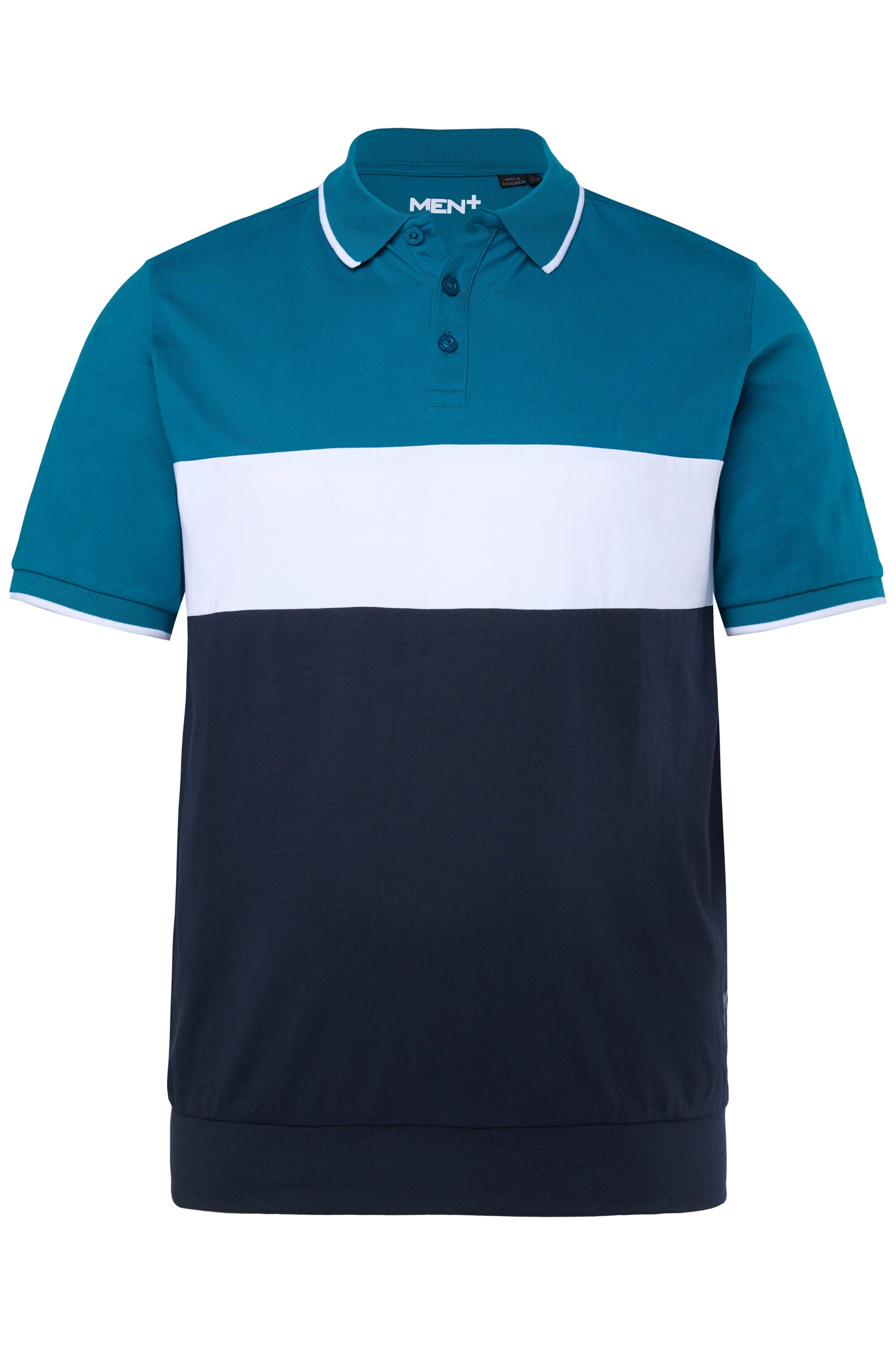 Men Plus Poloshirt in Blau: Vorderseite