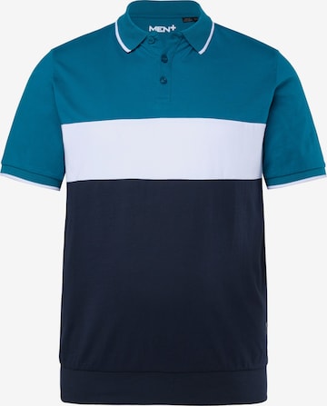 Men Plus Poloshirt in Blau: Vorderseite