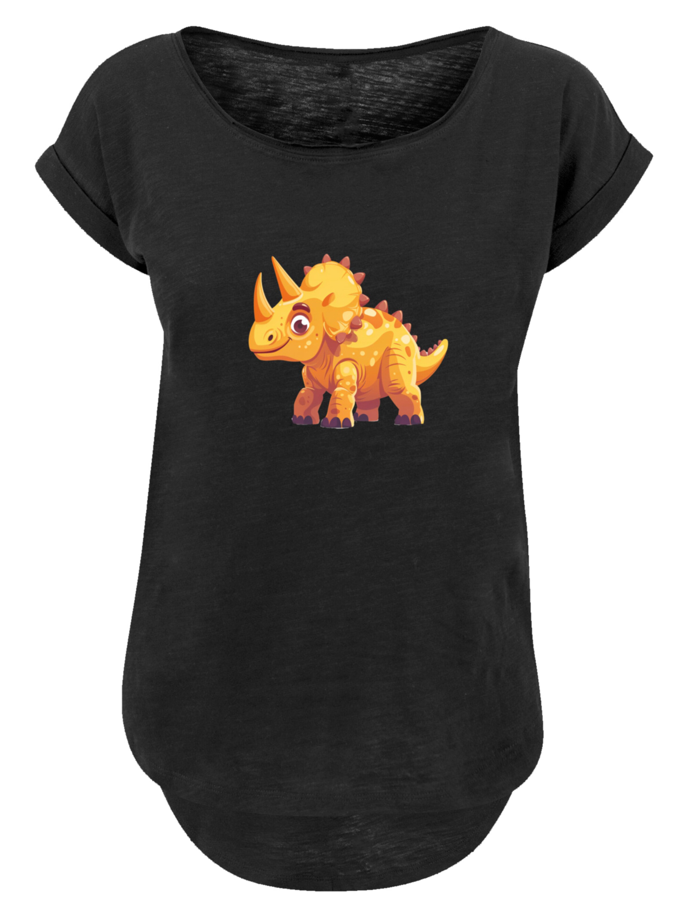 T-shirt 'Süßer Triceratops Dinosaurier' F4NT4STIC en noir : devant