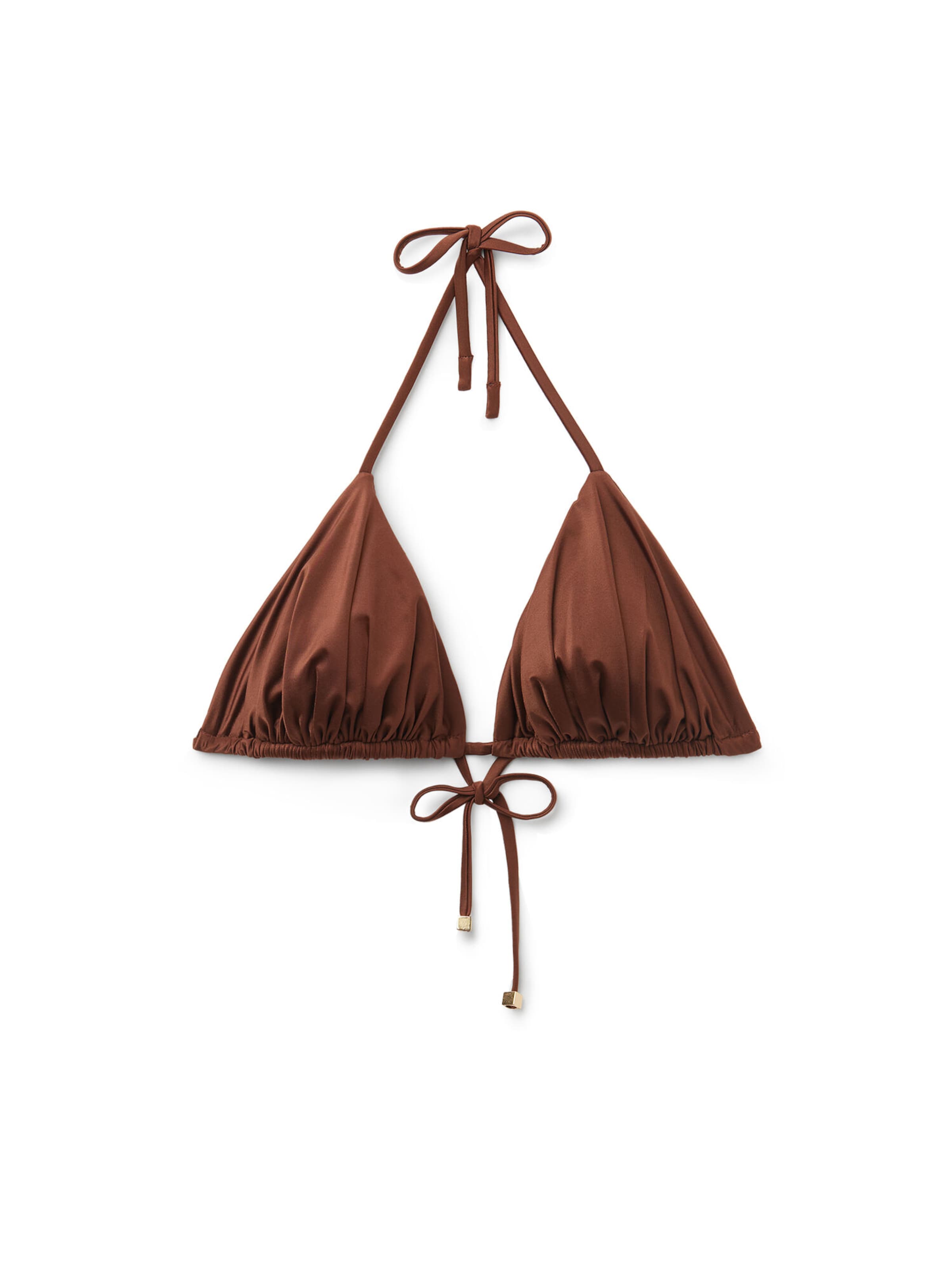 CALZEDONIA Bikini Top in Brown: front