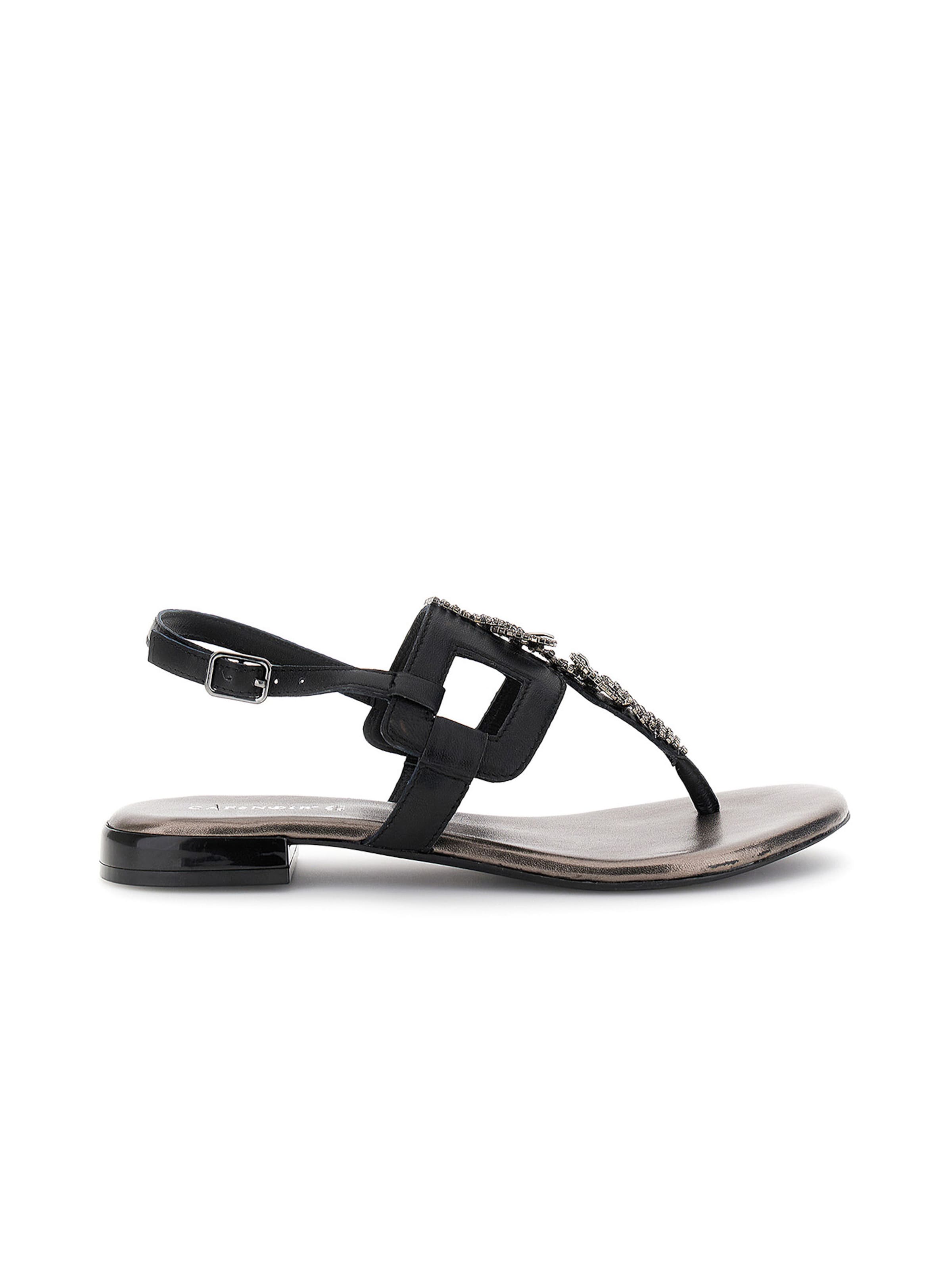 Sandalo con cinturino di CAFè NOIR in nero: frontale