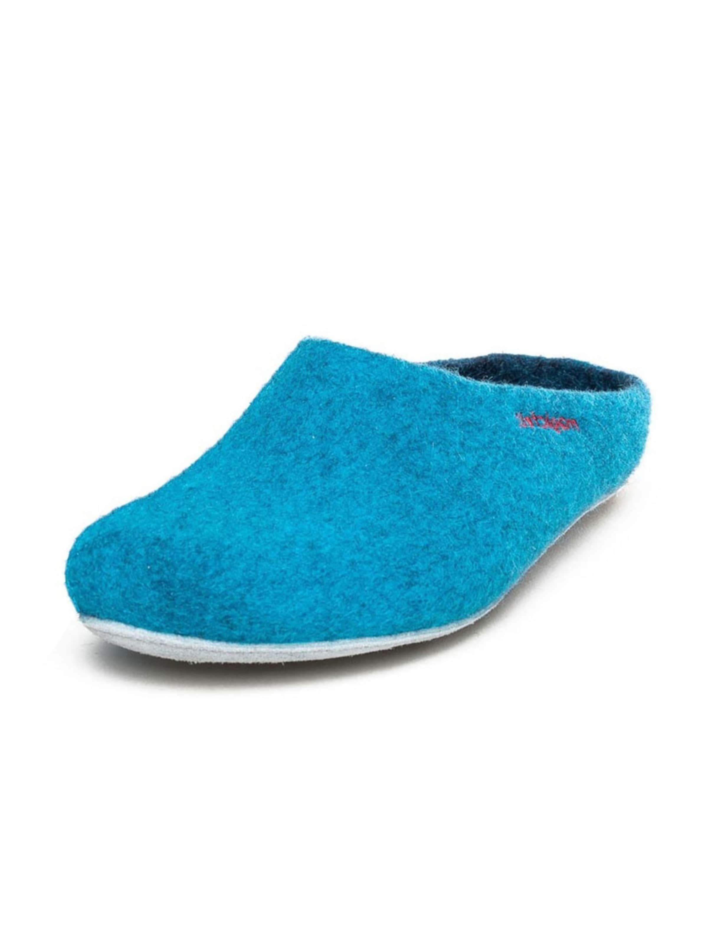 MagicFelt Slippers 'Filzpantoffel AP 701' in Green: front