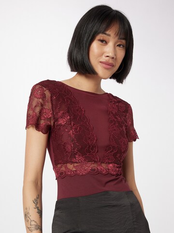 PIECES Shirt bodysuit 'Sicca' in Red: front