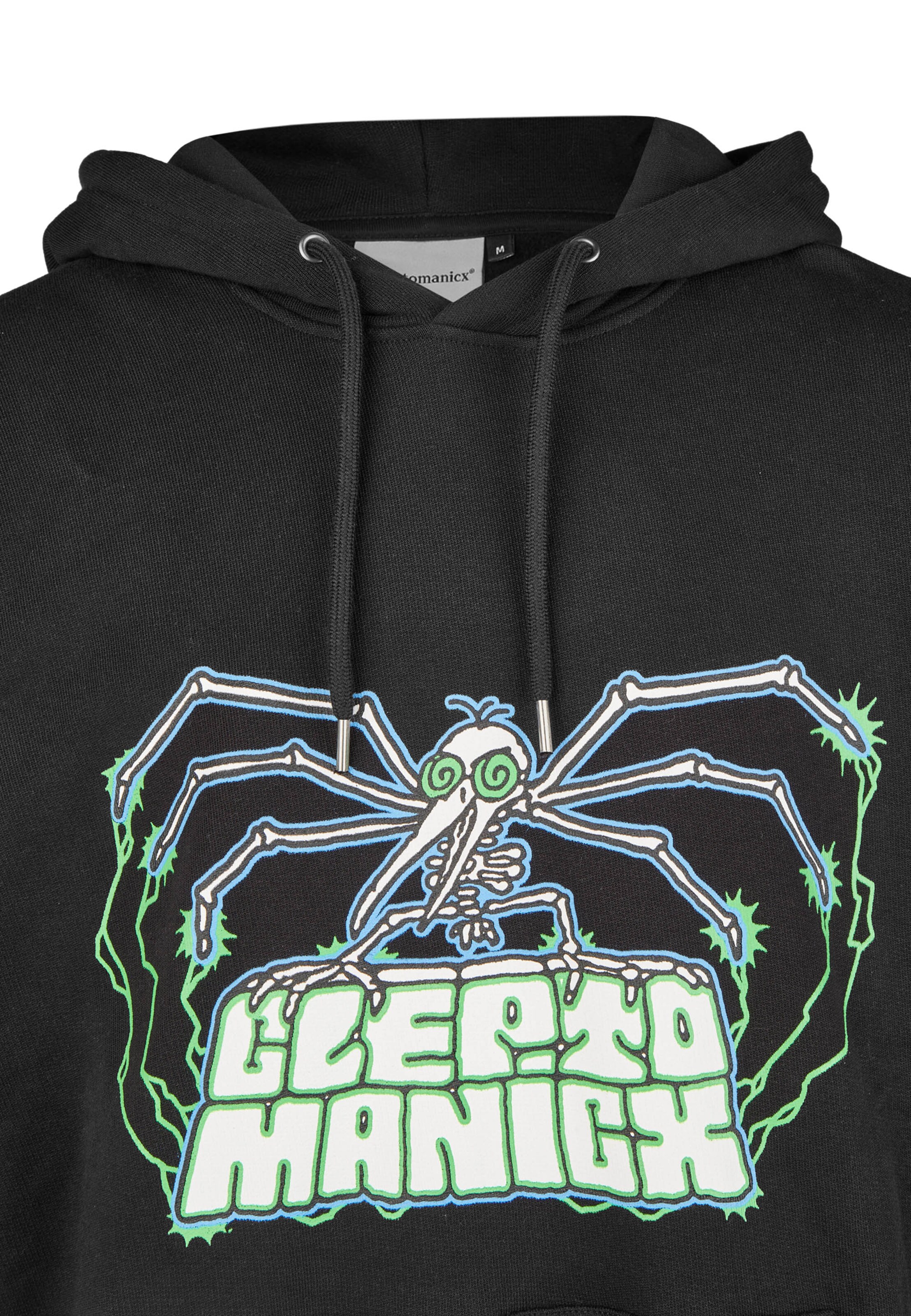 Cleptomanicx Kapuzensweatshirt 'Boxy Hooded Grave Gull' in Schwarz