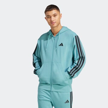 ADIDAS SPORTSWEAR Athletic Zip-Up Hoodie 'Essentials' in Blue: front
